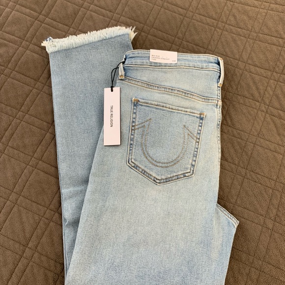 True Religion NWT Mid-rise Cropped Straight Starr Jeans size 30 - Picture 5 of 11